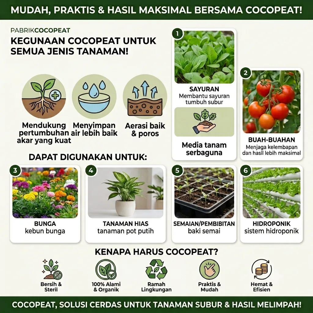 Tanaman yang cocok dengan media tanam cocopeat: sayuran, tanaman hias, hidroponik
